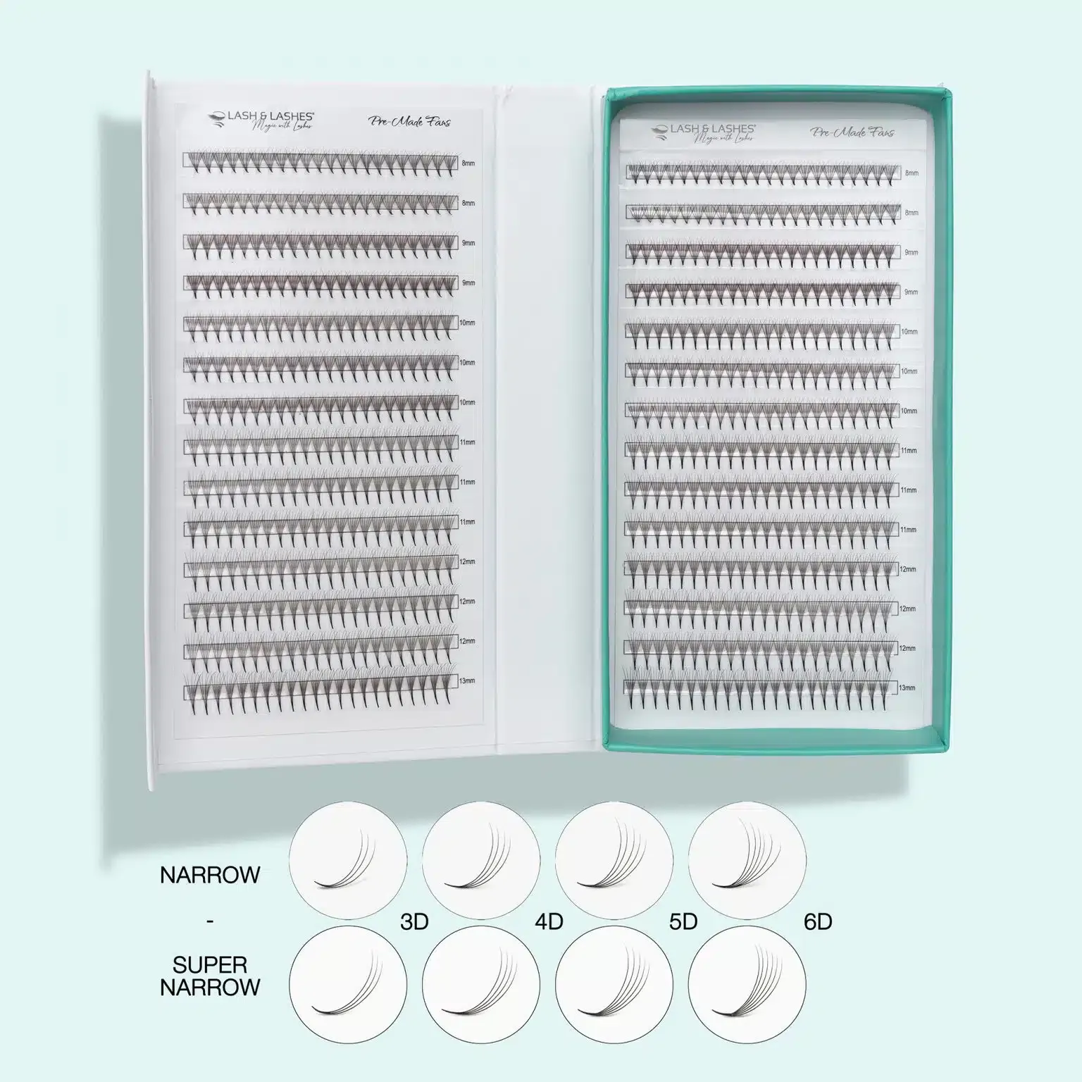 Lash & Lashes Pro Made Dúsító Dupla tálca Mix 4D szempilla Lash & Lashes Pro Made Dúsító Dupla tálca Mix 4D szempilla