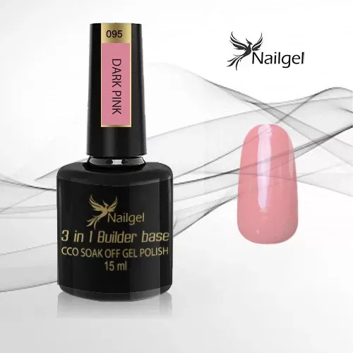 Nailgel 3in1 Dark Pink alapozó, építő és ragasztó CCO gél lakk 15ml
