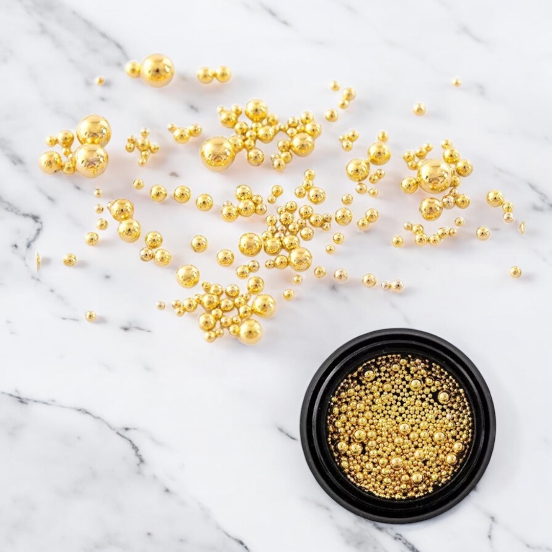 Nailgel szórógyöngy vegyes méret 16g - Arany