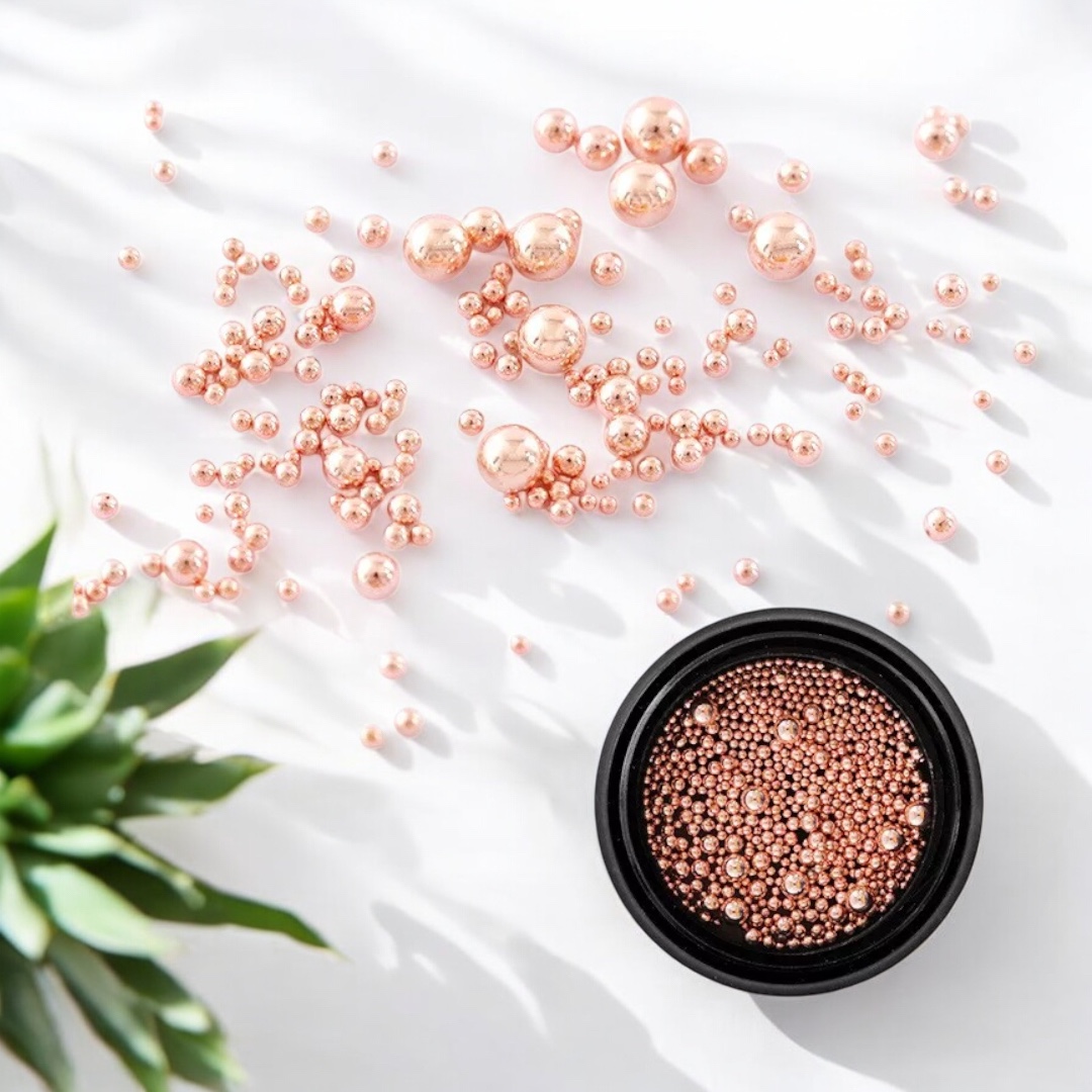 Nailgel szórógyöngy vegyes méret 16g - Rosegold