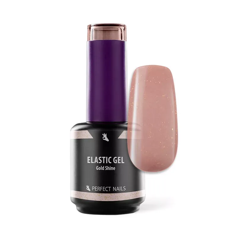 Perfect Nails Elastic Cover - Rubber Base Gel Zselé 15ml - Gold Shine