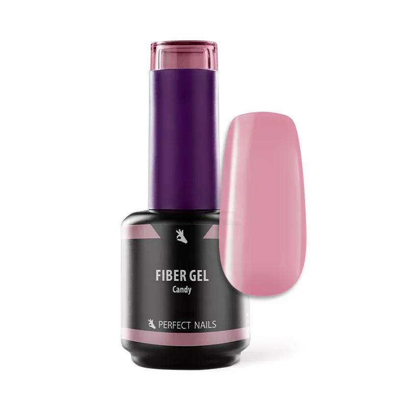 Perfect Nails Fiber Vitamin Base Gel - Üvegszálas Alapzselé 15ml - Candy