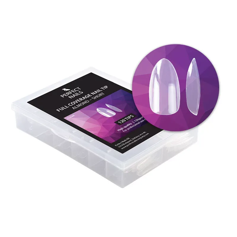 Perfect Nails Full Coverage Gel Tip - Zselés Műköröm Tip Készlet - Almond Short
