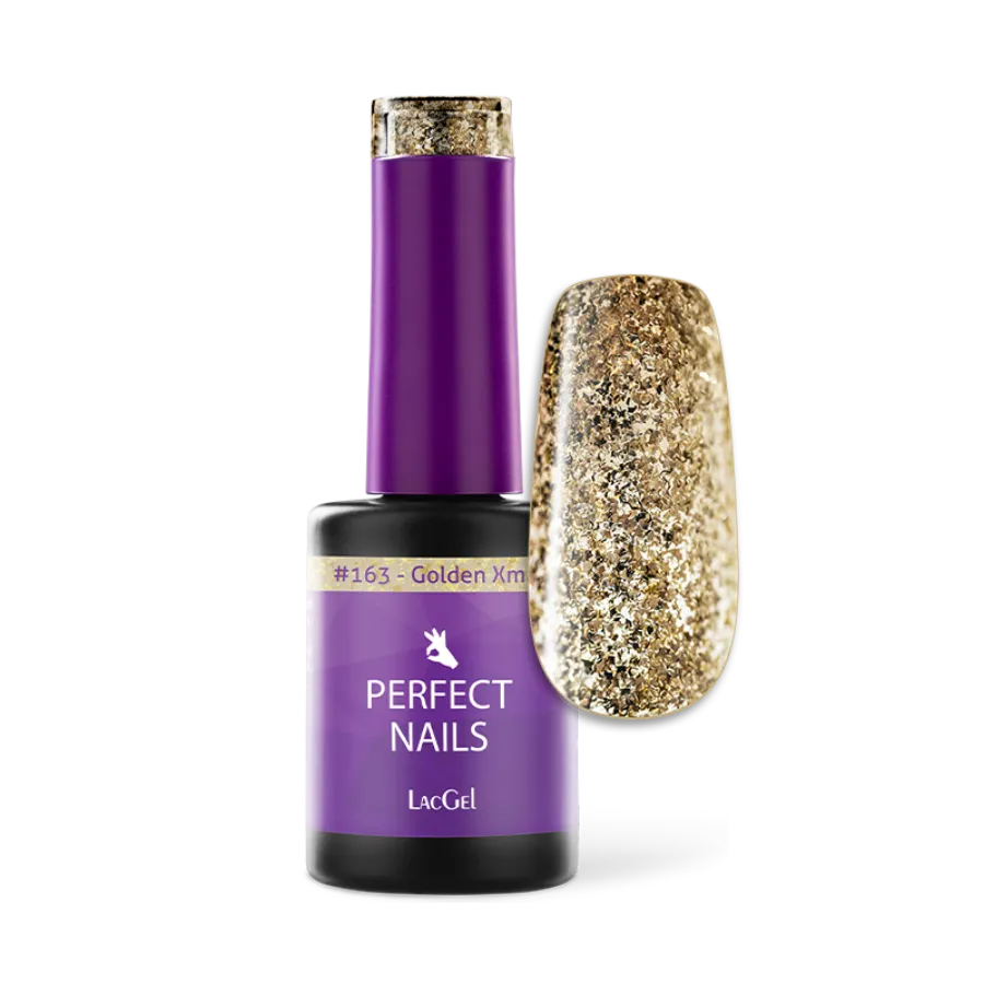 Perfect Nails LacGel #163 Gél lakk 8ml - Golden XMAS