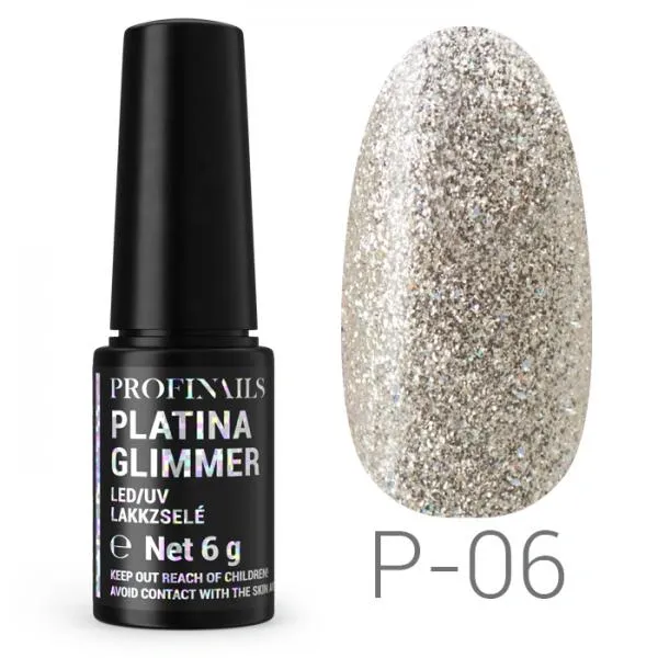 Profinails Platina Glimmer lakkzselé 6gr P-06