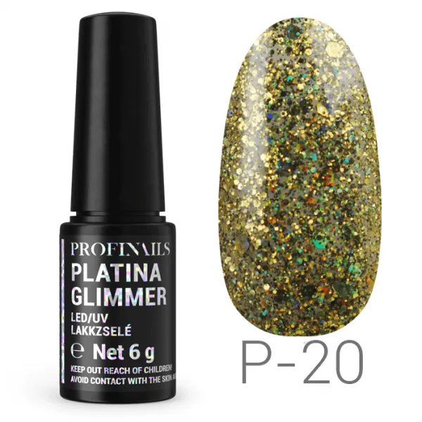 Profinails Platina Glimmer lakkzselé 6gr P-20