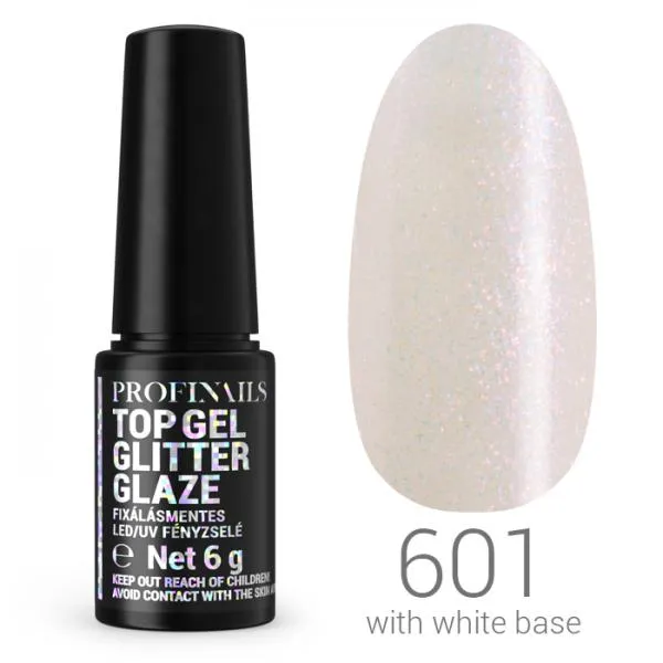 Profinails UV lakkzselé Glitter Glaze Top 6gr 601