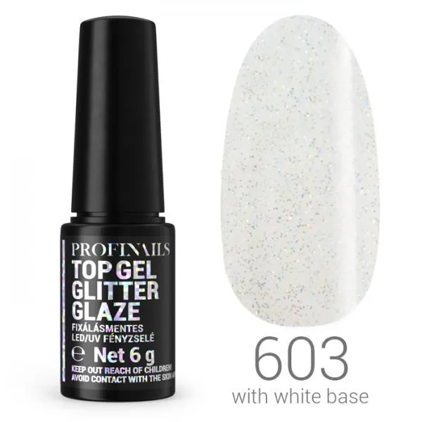 Profinails UV lakkzselé Glitter Glaze Top 6gr 603