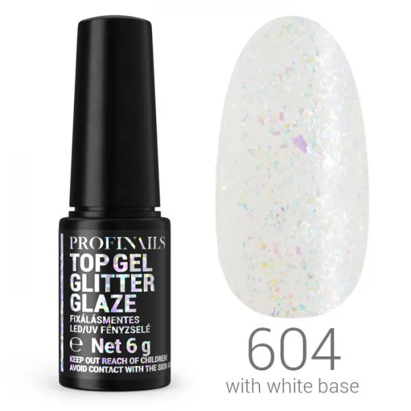 Profinails UV lakkzselé Glitter Glaze Top 6gr 604