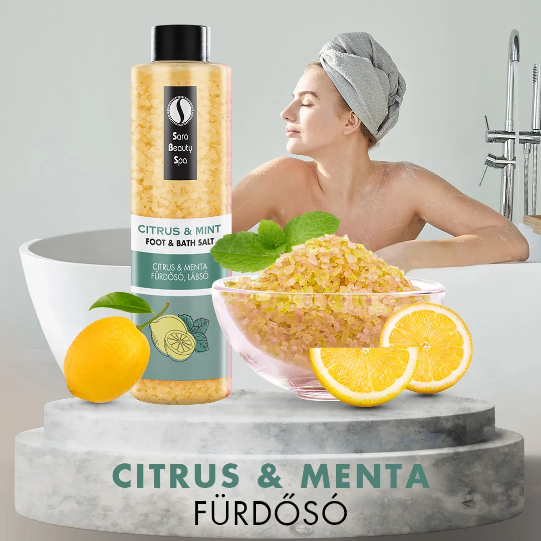 Sara Beauty Spa Frissítő Fürdősó és Lábáztató Só - Citrus és Menta 330g Sara Beauty Spa Frissítő Fürdősó és Lábáztató Só - Citrus és Menta 330g