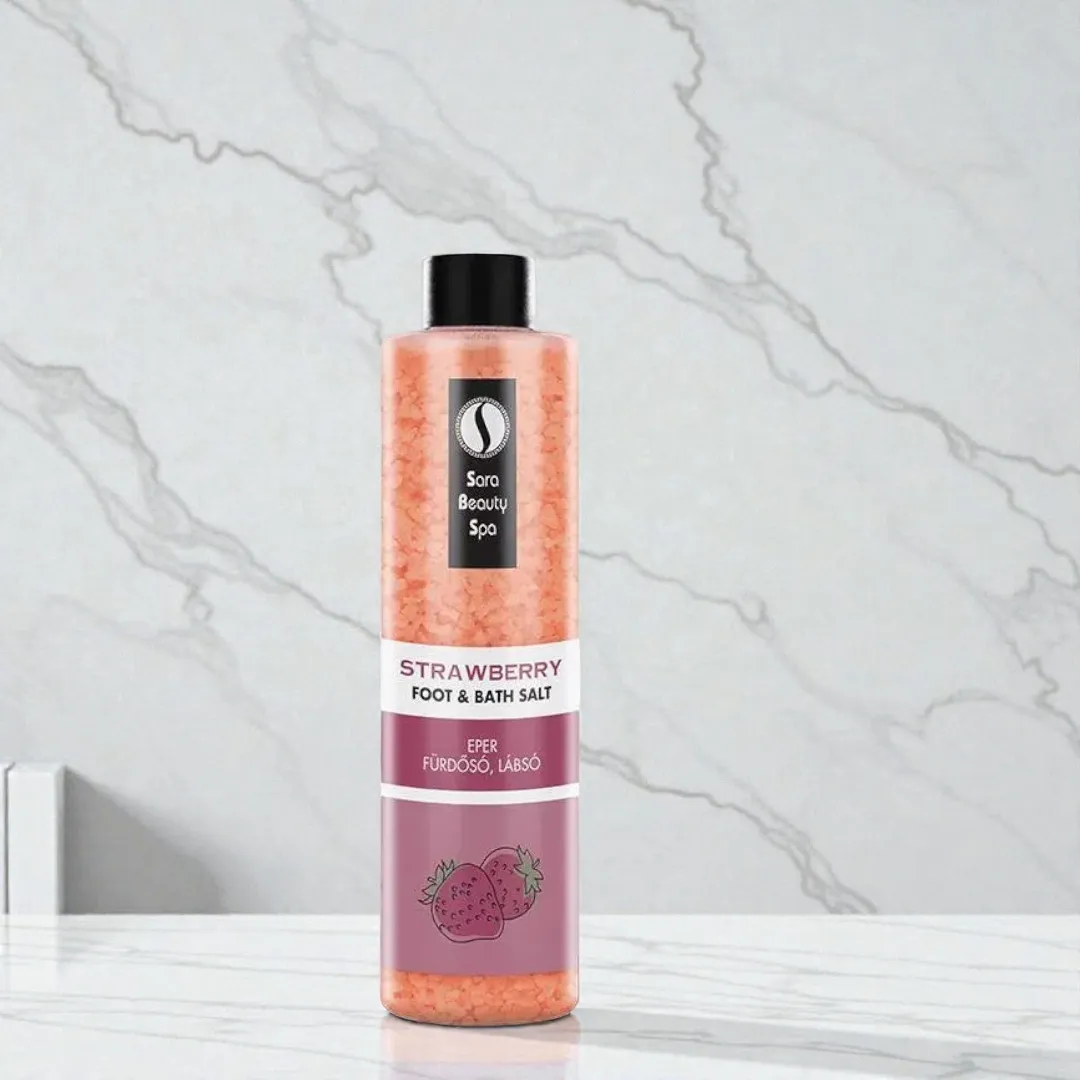 Sara Beauty Spa Relaxáló Fürdősó és Lábáztató Só - Eper 330g